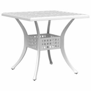 vidaXL fehér öntött alumínium kerti asztal 80x80x75 cm kép