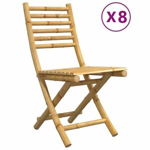 vidaXL 8 db összecsukható bambusz kerti szék 43x54x88 cm kép