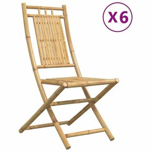 vidaXL 6 db összecsukható bambusz kerti szék 46 x 66 x 99 cm kép