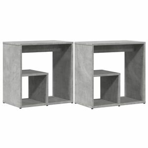 vidaXL 2 db betonszürke szerelt fa kisasztal 50x30x50 cm kép