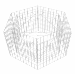 vidaXL hatszögletű gabion magaságyás 100 x 90 x 50 cm kép