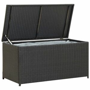 vidaXL fekete kerti polyrattan tárolóláda 100 x 50 x 50 cm kép