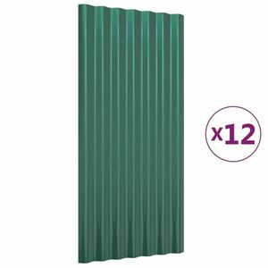 vidaXL 12 db zöld porszórt acél tetőpanel 80x36 cm kép