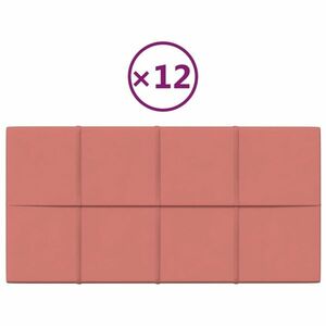 vidaXL 12 db rózsaszín bársony fali panel 60x30 cm 2, 16 m² kép