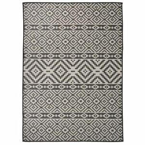 vidaXL fekete csíkos lapos szövésű kültéri szőnyeg 200 x 280 cm kép