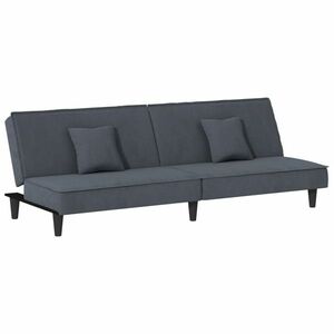 vidaXL sötétszürke bársony kanapéágy kép