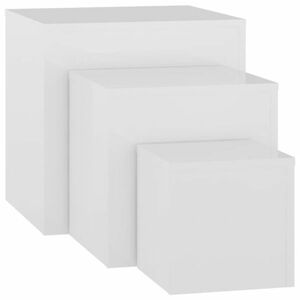 vidaXL 3 darab magasfényű fehér forgácslap kisasztal kép