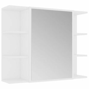 vidaXL fehér szerelt fa fürdőszobai tükör 80 x 20, 5 x 64 cm kép