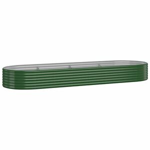 vidaXL zöld porszórt acél kerti magaságyás 322x100x36 cm kép