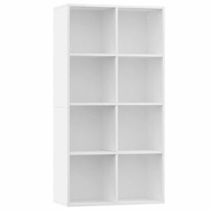 vidaXL fehér szerelt fa könyv-/tálalószekrény 66 x 30 x 130 cm kép