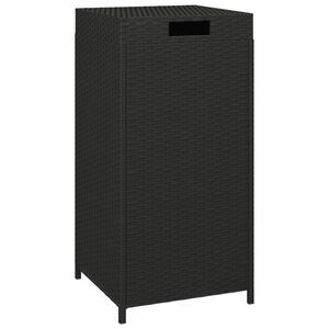 vidaXL fekete polyrattan szemeteskuka 40 x 40 x 80 cm kép