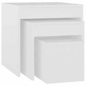 vidaXL 3 db fehér rakásolható forgácslap asztal kép