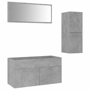vidaXL betonszürke forgácslap fürdőszobai bútorszett kép