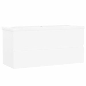vidaXL fehér forgácslap mosdószekrény beépített mosdókagylóval kép