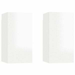 vidaXL 2 db magasfényű fehér szerelt fa TV-szekrény 30, 5 x 30 x 60 cm kép