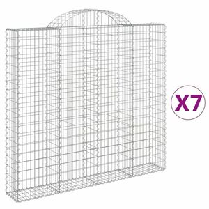 vidaXL 7 db íves horganyzott vas gabion kosár 200x30x180/200 cm kép