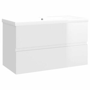 vidaXL magasfényű fehér forgácslap mosdószekrény beépített mosdóval kép