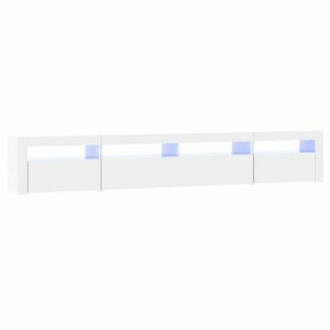 vidaXL magasfényű fehér TV-szekrény LED lámpákkal 240 x 35 x 40 cm kép