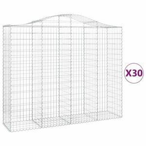 vidaXL 30 db íves horganyzott vas gabion kosár 200x50x160/180 cm kép