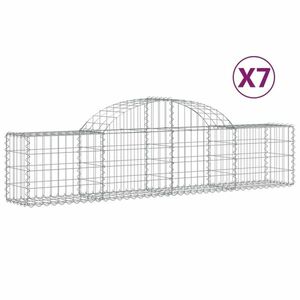 vidaXL 7 db íves horganyzott vas gabion kosár 200x30x40/60 cm kép