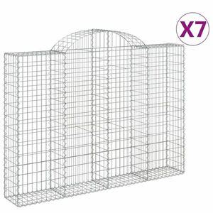 vidaXL 7 db íves horganyzott vas gabion kosár 200x30x140/160 cm kép