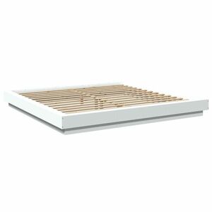 vidaXL fehér szerelt fa ágykeret 200 x 200 cm kép