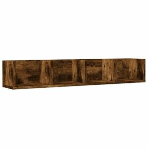 vidaXL füstös tölgyszínű szerelt fa faliszekrény 99x18x16, 5 cm kép