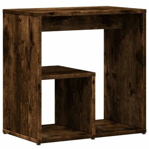 vidaXL füstös tölgyszínű szerelt fa kisasztal 50x30x50 cm kép