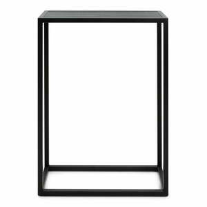 Fekete konzolasztal tölgyfa asztallappal 30x66 cm Daniël – Spinder Design kép