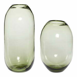 Zöld üveg kézzel készített váza készlet 2 db-os (magasság 38 cm) Moss – Hübsch kép