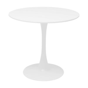 Étkezőasztal, kerek, fehér, matt, átmérő 80 cm, REVENTON NEW kép