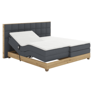 Elektromos állítható ágy, boxspring, sötétszürke/artisan tölgy, 180x200, TIANA kép