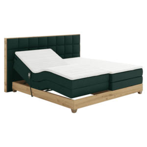 Elektromos állítható ágy, boxspring, zöld/artisan tölgy, 160x200, TIANA kép