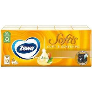 Zewa Softis 4 rétegű Papír zsebkendő - Soft&Sensitive 10x9db kép