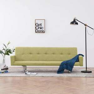 vidaXL 282222 Sofa Bed with Armrest Green Polyester kép