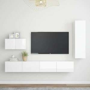 vidaXL 4 db magasfényű fehér forgácslap TV-szekrény 30, 5 x 30 x 60 cm kép
