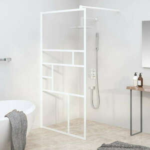 fehér ESG üveg zuhanyfal küszöb nélküli zuhanyhoz 115x195 cm kép