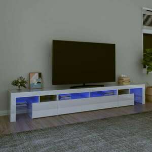 vidaXL magasfényű fehér TV-szekrény LED lámpákkal 260x36, 5x40 cm kép