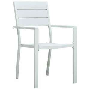 vidaXL 4 db fautánzatú hdpe kerti szék, fehér , 62x55, 5x88, 5cm kép