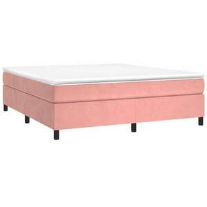 Rózsaszín bársony rugós ágykeret 200x200 cm kép