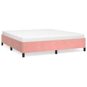 Rózsaszín bársony ágykeret 180x200 cm kép
