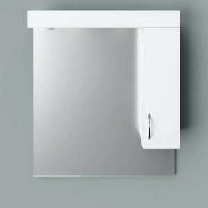 HD STANDARD 65 cm széles fürdőszobai tükrös szekrény, fényes fehé... kép