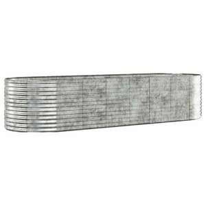 Ezüstszínű porszórt acél kerti magaságyás 322x100x68 cm kép