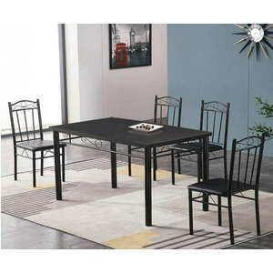 Étkezőasztal szett 4 db székkel fekete BC FUR-101-17BL kép