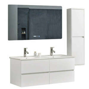 HD Hongkong Duo White 120 komplett fürdőszoba bútor szett fali mo... kép