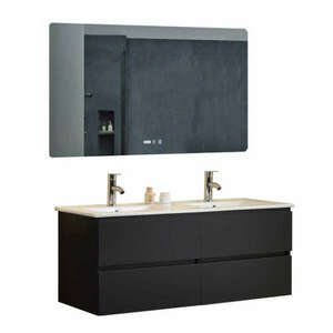 HD Hongkong Duo Antracit 120 komplett fürdőszoba bútor fali mosdó... kép