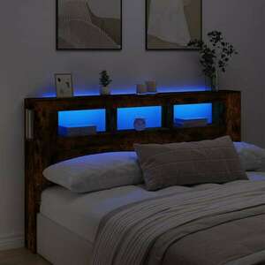 vidaXL sonoma-tölgyszínű szerelt fa LED-es fejtámla 180x18, 5x103, 5 cm kép