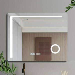 HD Bari 100 cm széles fali szögletes LED okostükör kozmetikai tük... kép