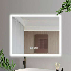 HD Verona 100 cm széles fali szögletes LED okostükör ambient vilá... kép
