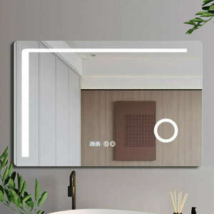 HD Bari 120 cm széles fali szögletes LED okostükör kozmetikai tük... kép